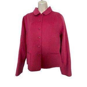 Pendleton Womens Merino Wool Jacket Medium Raspberry Button-Up With Pockets NWT